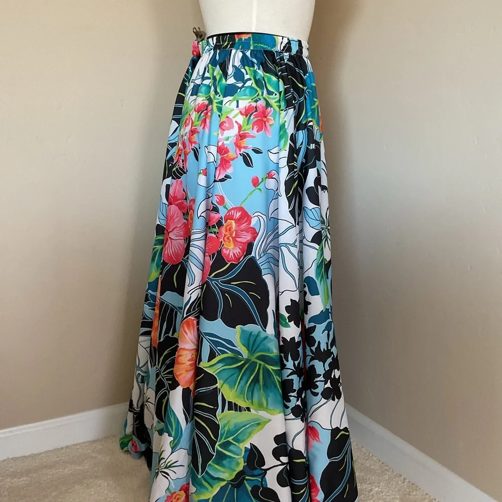Rachel Zoe Maxi Skirt Floral Print Silky Size S - Picture 2 of 6